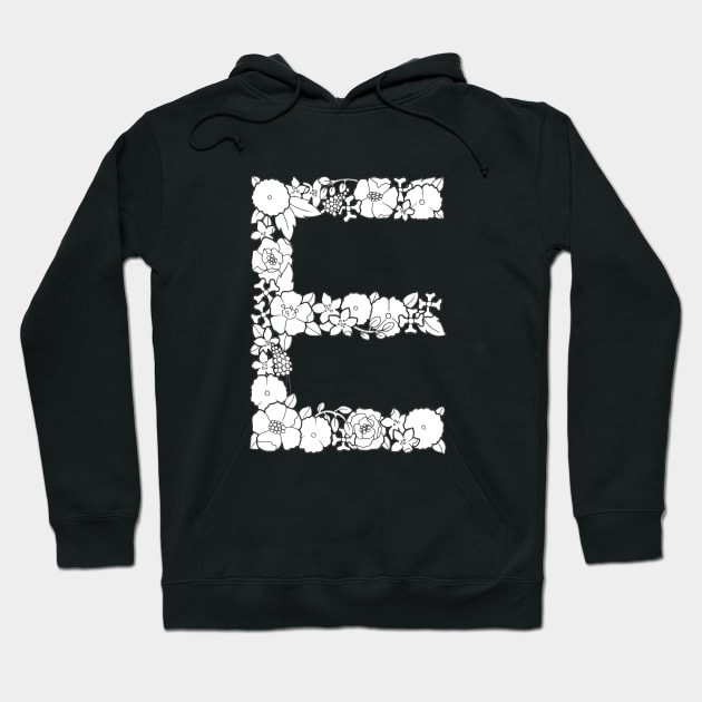 Floral Letter E Hoodie by Litedawn